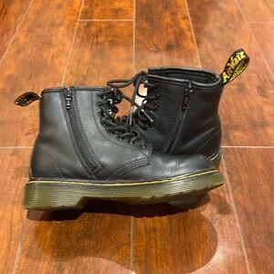 Soft black leather Dr Martens for kids